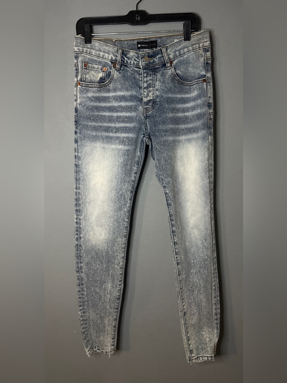 Men's Skinny Washed Light Blue Stretch Jeans